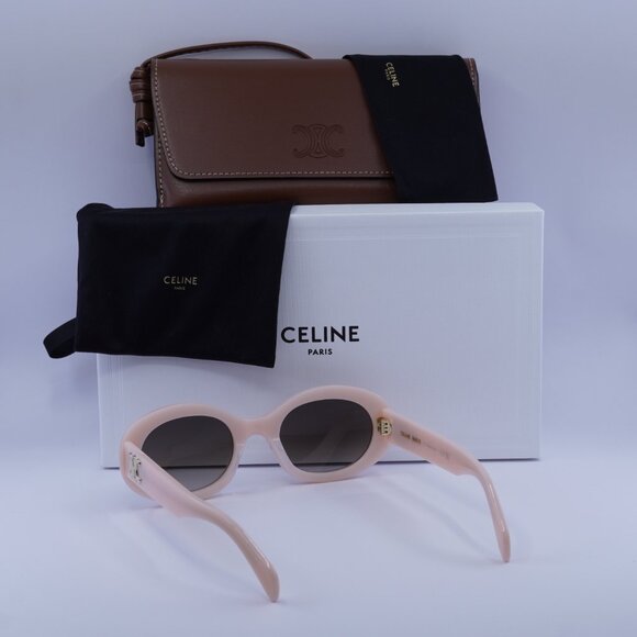 Celine CL40194U 74B Oval Sunglasses – Shiny Pink/Grey Gradient - Picture 7 of 13